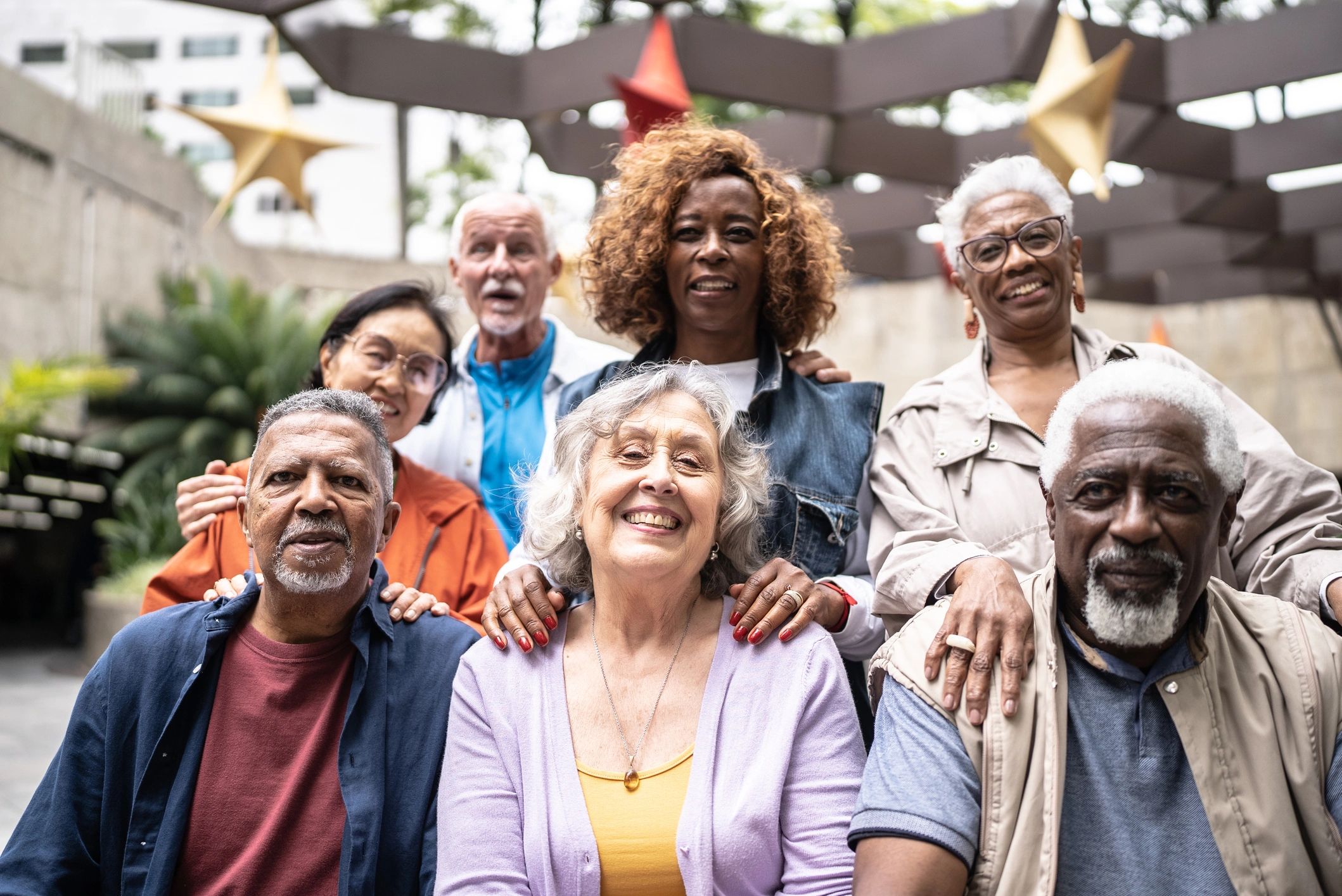 diverse people at community event