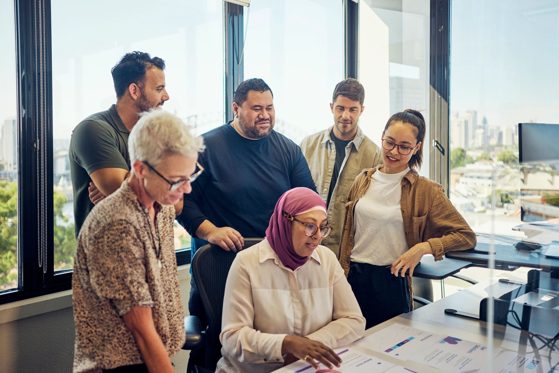 diverse people consulting immigration social programs